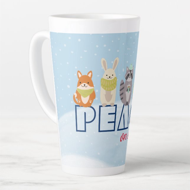 Peace on Earth Woodland Animals Latte Mug (Left Angle)