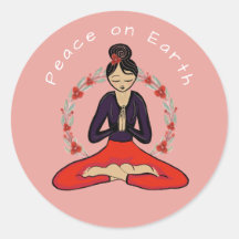 Peace on Earth Yogi Sticker