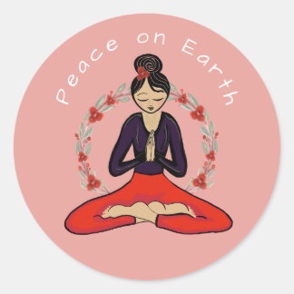 Peace on Earth Yogi Sticker