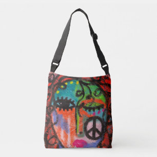 Peace Original Abstract Art Crossbody Bag