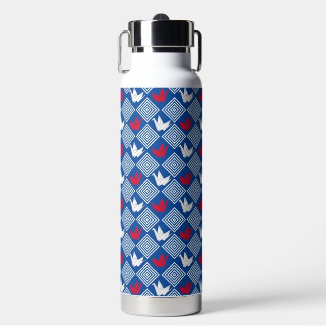Peace Orizuru Pattern Water Bottle (Front)