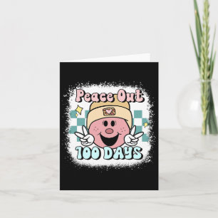 Peace Out 100 Days Of School Smile Face 100th Day Card