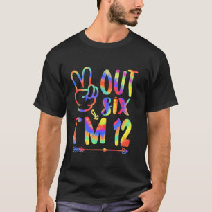 Peace Out 12th Birthday Tie Dye B Day 12 Year Old T-Shirt
