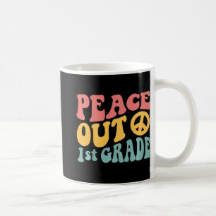Peace Out 1st Grade Funny Retro 70's Last Day Of 1 Coffee Mug