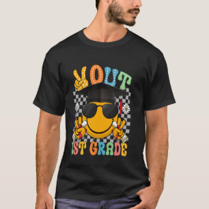 Peace Out 1st Grade Retro Smile Face Last Day Of S T-Shirt