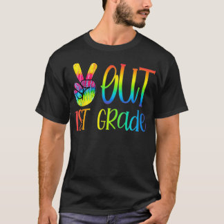 Peace Out 1St Grade Tie Dye Graduation Class Of 20 T-Shirt
