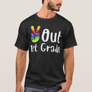 Peace Out 1st Grade Tie Dye Graduation Class Of 20 T-Shirt