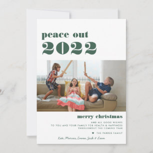 Peace Out 2023 Merry Christmas Holiday Photo Card