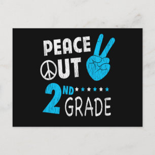 Peace Out 2nd Grade Back To School Student Gift Postcard