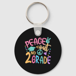 Peace Out 2nd Grade Bye Bye School Hello Summer  Key Ring