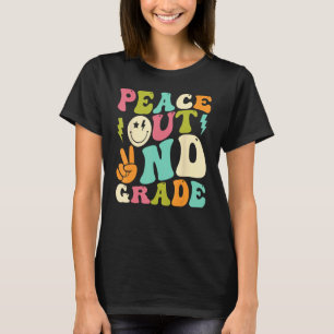Peace Out 2nd Grade Groovy Graduation Last Day of T-Shirt