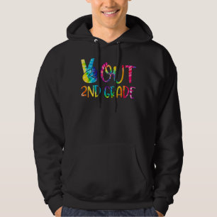 Peace Out 2nd Grade Happy Last Day Of School Tie D Hoodie