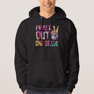 Peace Out 2nd Grade Happy Last Day Of School Tie D Hoodie