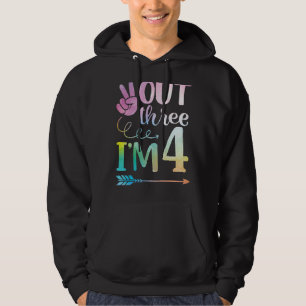 Peace Out 3 I'm 4 Years Old Born In 2018 Happy My Hoodie