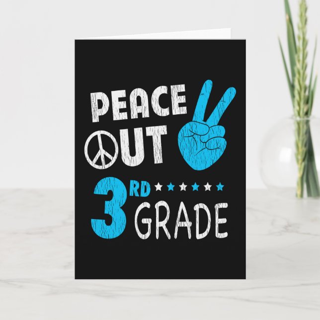 Peace Out 3rd Grade Back To School Student Gift Card (Front)