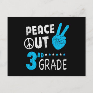 Peace Out 3rd Grade Cute Funny Kids Back To School Postcard