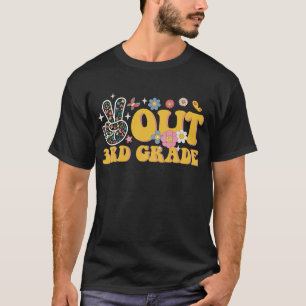 Peace Out 3rd Grade Groovy Last Day Of School T-Shirt