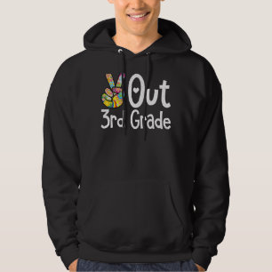 Peace Out 3rd Grade Last Day Of School Third Grade Hoodie