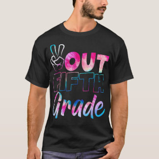 Peace Out 5th Fifth Grade Tie Dye Graduation Class T-Shirt