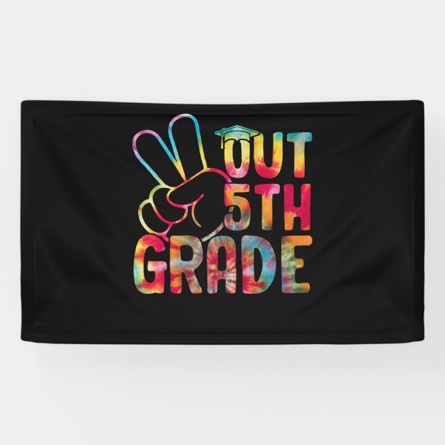 Peace Out 5th Grade Graduation Last Day Of School Banner (Horizontal)