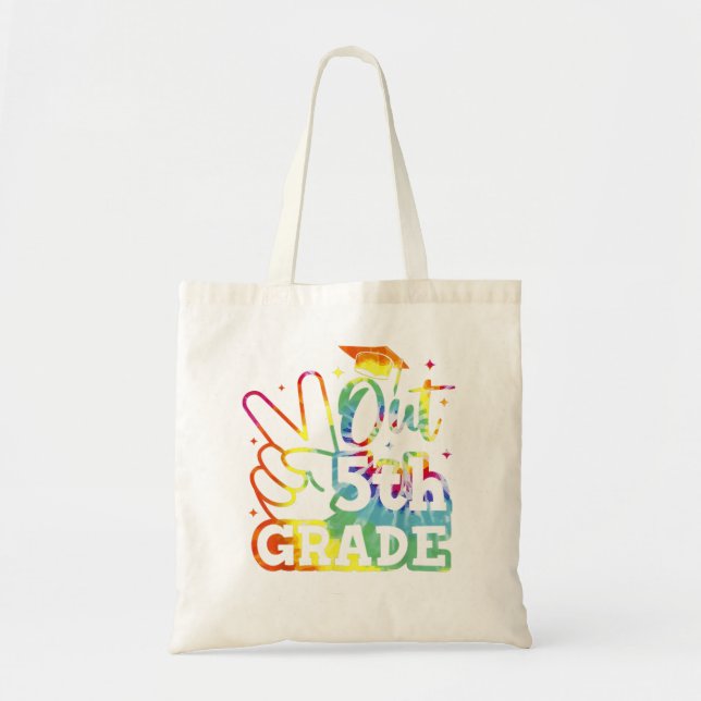 Peace Out 5th Grade Graduation Last Day Of School  Tote Bag (Front)