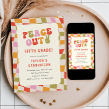 Peace Out 5th Grade Groovy Graduation Party