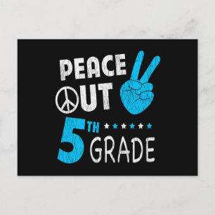 Peace Out 5th Grade Last Day of School Student Postcard