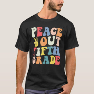 Peace Out 5th Grade Retro Pastel Happy Last Day Ou T-Shirt