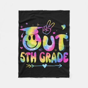 Peace Out 5th Grade Tie Dye Last Day Of School Gra Fleece Blanket