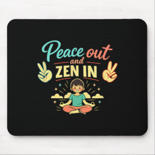 Peace Out And Zen In Chill Vibes Mental Health Art Mouse Mat