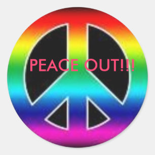 peace out awesome sticker!! classic round sticker