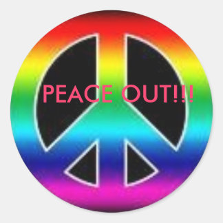 peace out awesome sticker!! classic round sticker