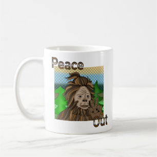 Peace Out   Bigfoot Sasquatch Pop Art Coffee Mug