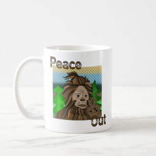 Peace Out   Bigfoot Sasquatch Pop Art Coffee Mug
