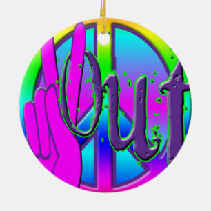 PEACE OUT CERAMIC TREE DECORATION