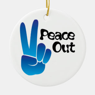 Peace Out Ceramic Tree Decoration