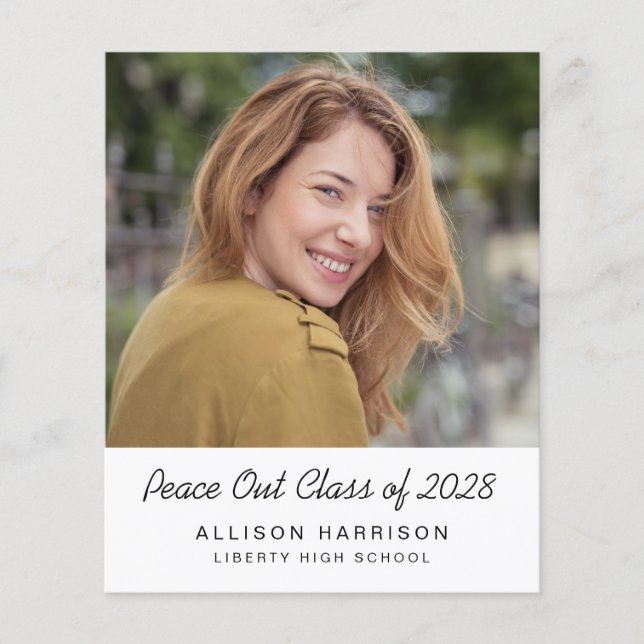  Peace Out Class of 2024 Photo Graduation (Front)