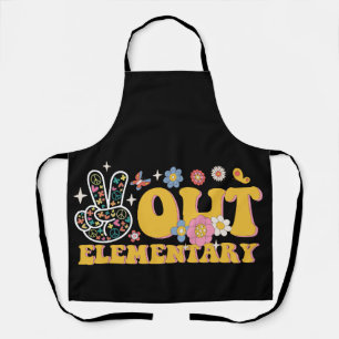 Peace Out Elementary Groovy Last Day Of School Apron
