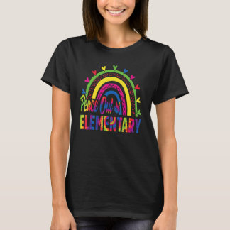 Peace Out Elementary Last Day Of School Rainbow Ti T-Shirt