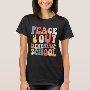 Peace Out Elementary School Retro Pastel Last Day T-Shirt