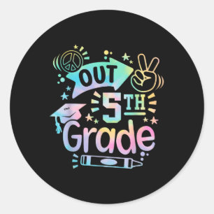 Peace Out Fifth Grade Last Day Of School 5th Grade Classic Round Sticker