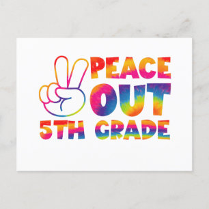 Peace Out Fifth Grade Tie Dye Last Day 5th Grade  Postcard