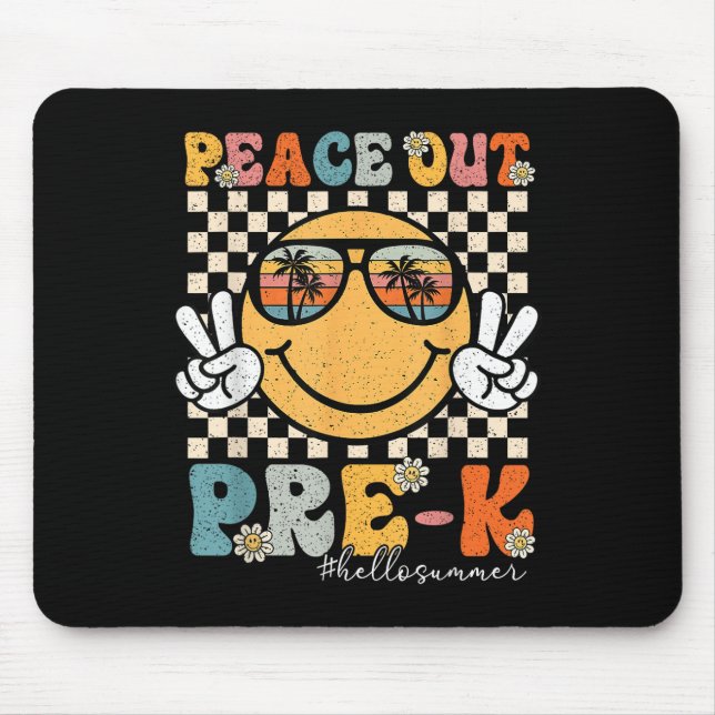 Peace Out First Grade Hello Summer Last Day Of Sch Mouse Mat (Front)