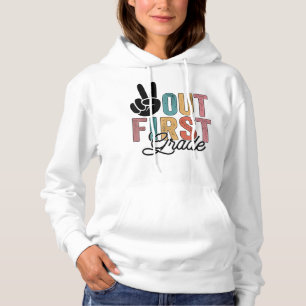 Peace Out First Grade Last Day Of School 2022 Grad Hoodie