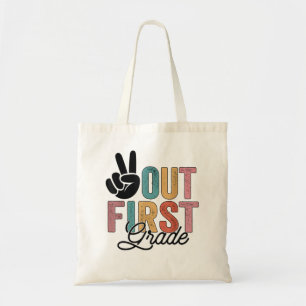 Peace Out First Grade Last Day Of School 2022 Grad Tote Bag