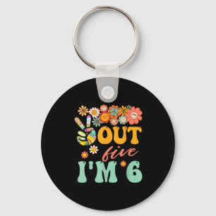 Peace out five 6 groovy 6th happy birthday boys key ring