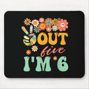 Peace out five 6 groovy 6th happy birthday boys mouse mat