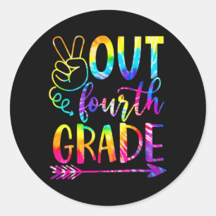 Peace Out Fourth 4th Grade Happy Last Day Of Classic Round Sticker