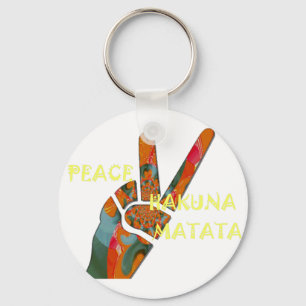 Peace Out: Hakuna Matata Vibes Sign Key Ring