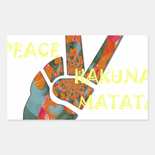 Peace Out: Hakuna Matata Vibes Sign Rectangular Sticker (Front)